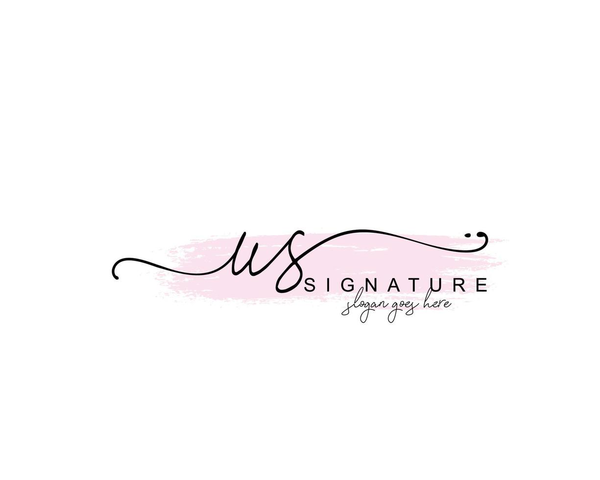 Initial us Beauty Monogramm und elegantes Logo-Design, Handschrift-Logo der Erstunterschrift, Hochzeit, Mode, Blumen und Pflanzen mit kreativer Vorlage. vektor