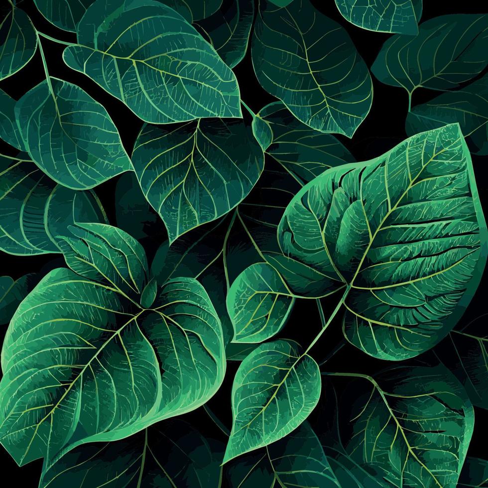 Textur der grünen Blätter, grünes Hintergrundmuster - Vektor