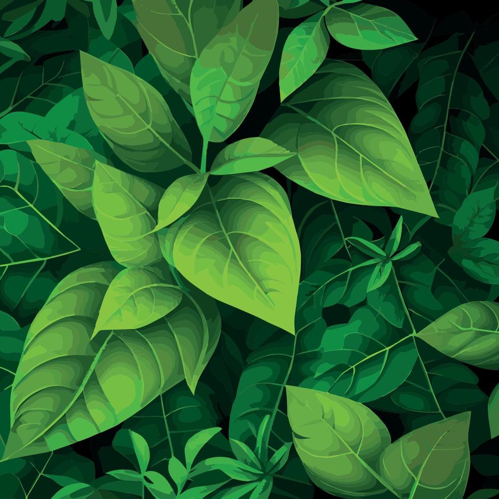 textur av grön löv, grön bakgrund mönster - vektor