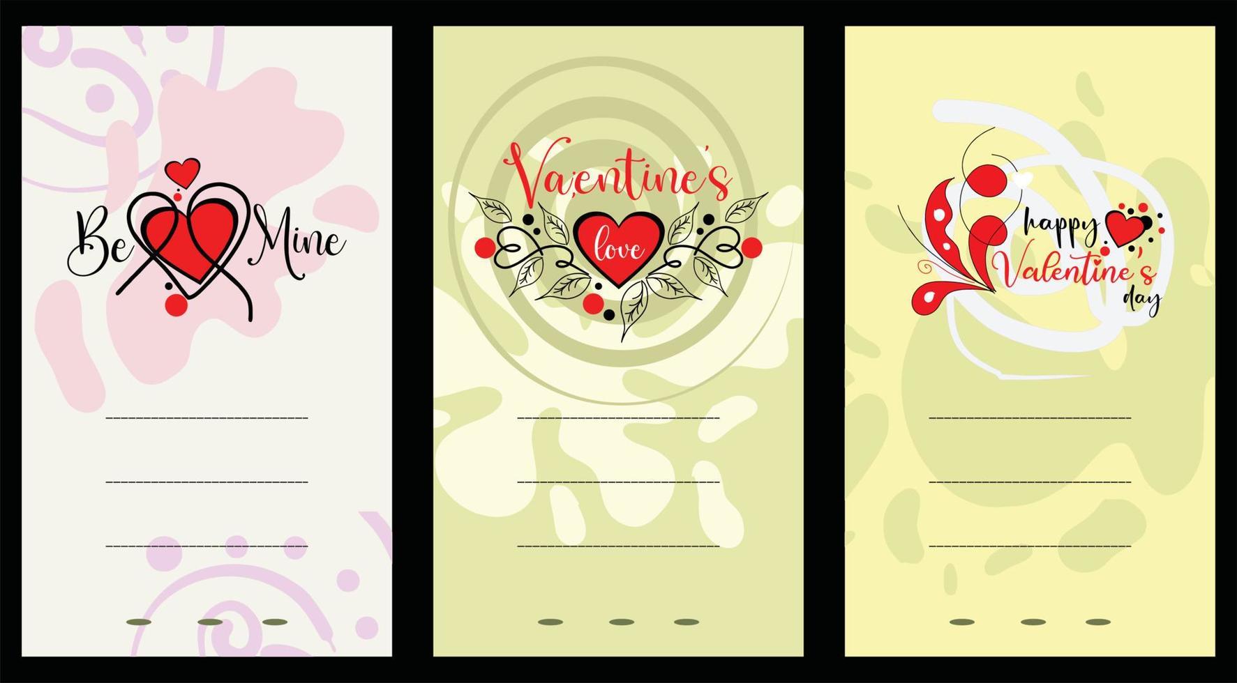 Karteneinladungen. Valentinstag. Liebe Einladungen. vektor