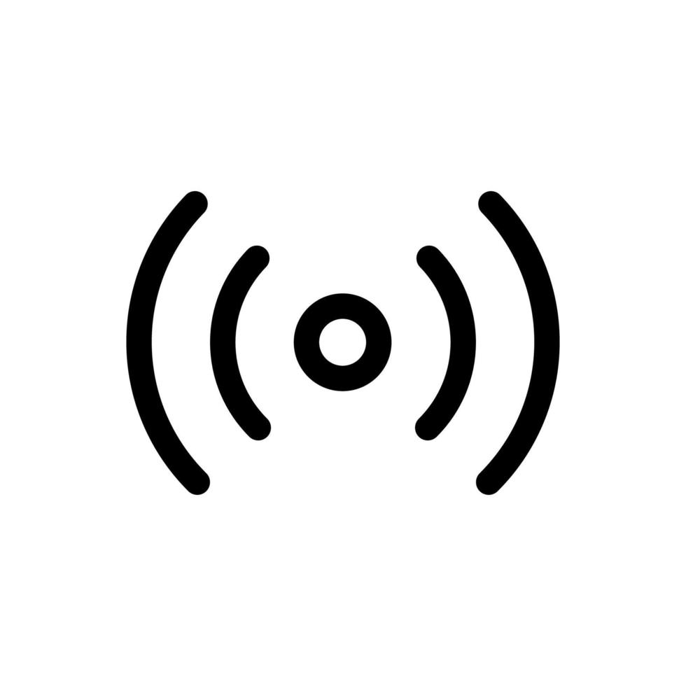 Radiowellen-Symbollinie isoliert auf weißem Hintergrund. schwarzes, flaches, dünnes Symbol im modernen Umrissstil. Lineares Symbol und bearbeitbarer Strich. einfache und pixelgenaue strichvektorillustration vektor