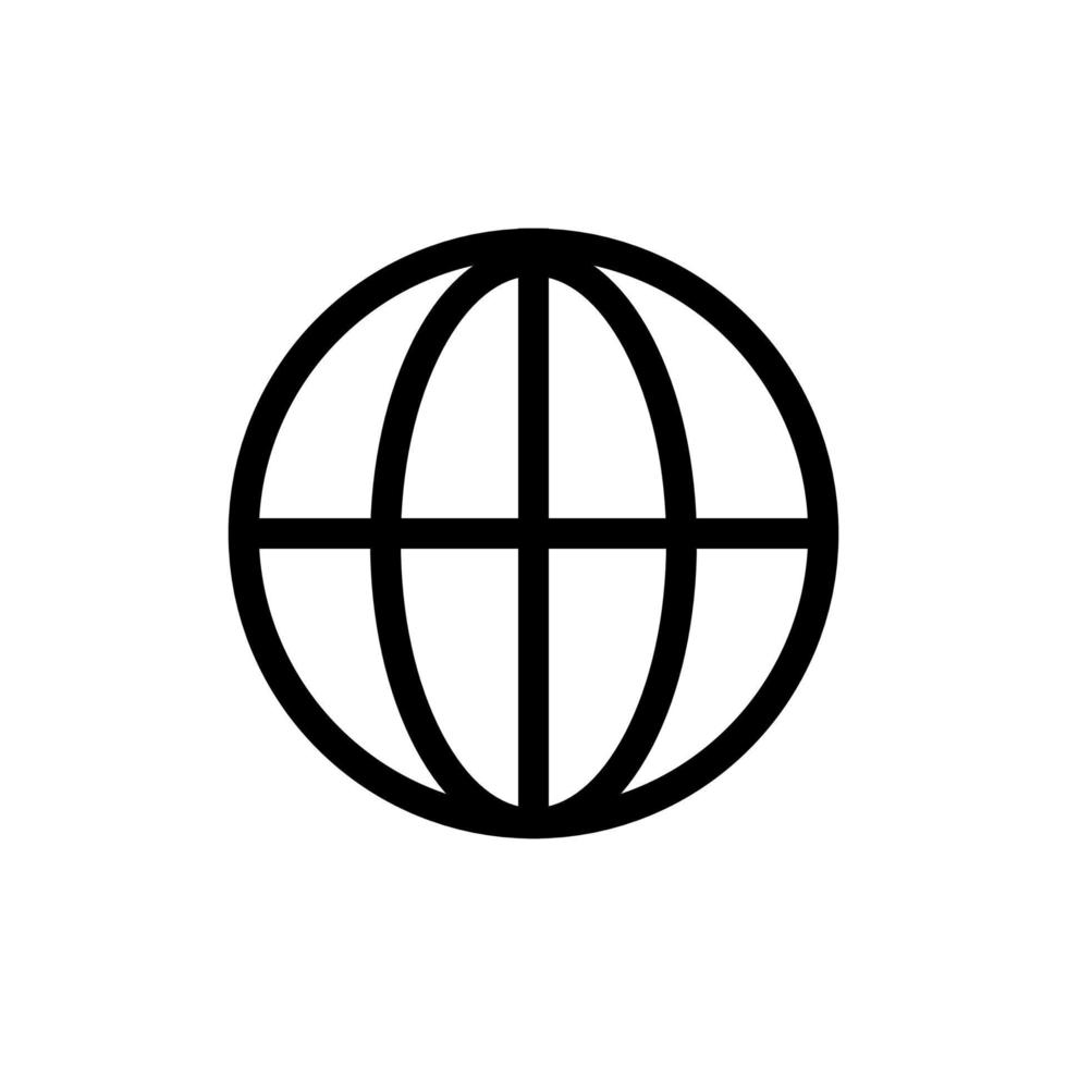 Weltsymbollinie isoliert auf weißem Hintergrund. schwarzes, flaches, dünnes Symbol im modernen Umrissstil. Lineares Symbol und bearbeitbarer Strich. einfache und pixelgenaue strichvektorillustration vektor