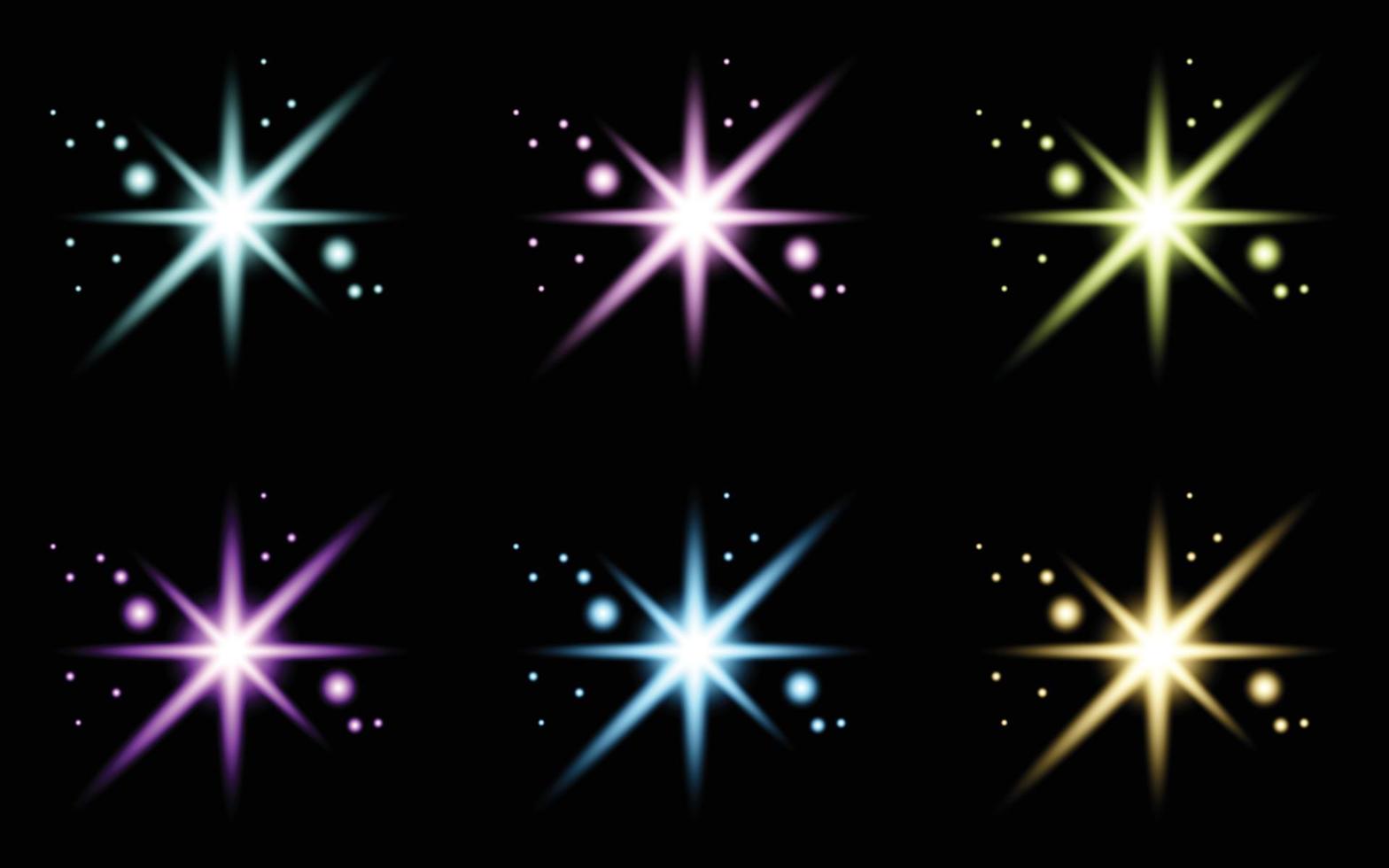 Glare Star Sparkling Glow Lichteffekt-Set vektor