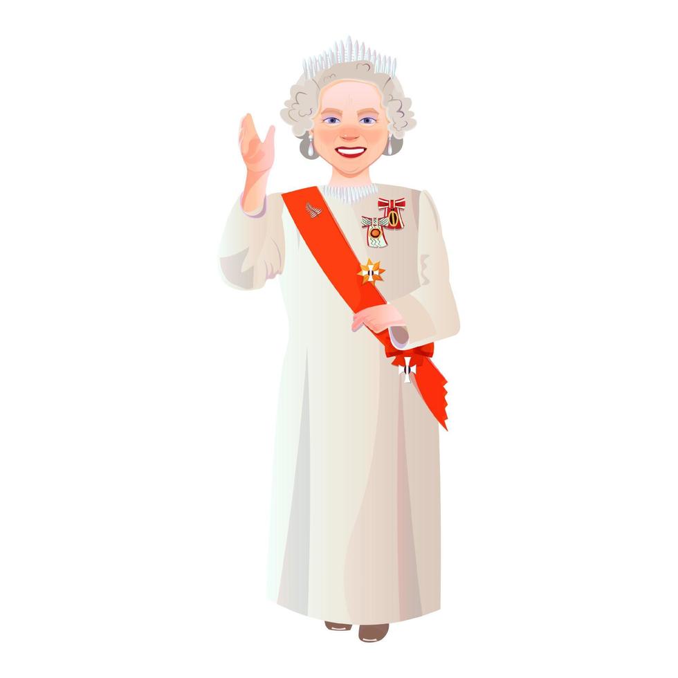london, großbritannien, 16. februar 2022, zeremonielles vektorporträt von königin elizabeth ii in voller länge. die Platin-Jubiläumsfeier der Königin. vektor
