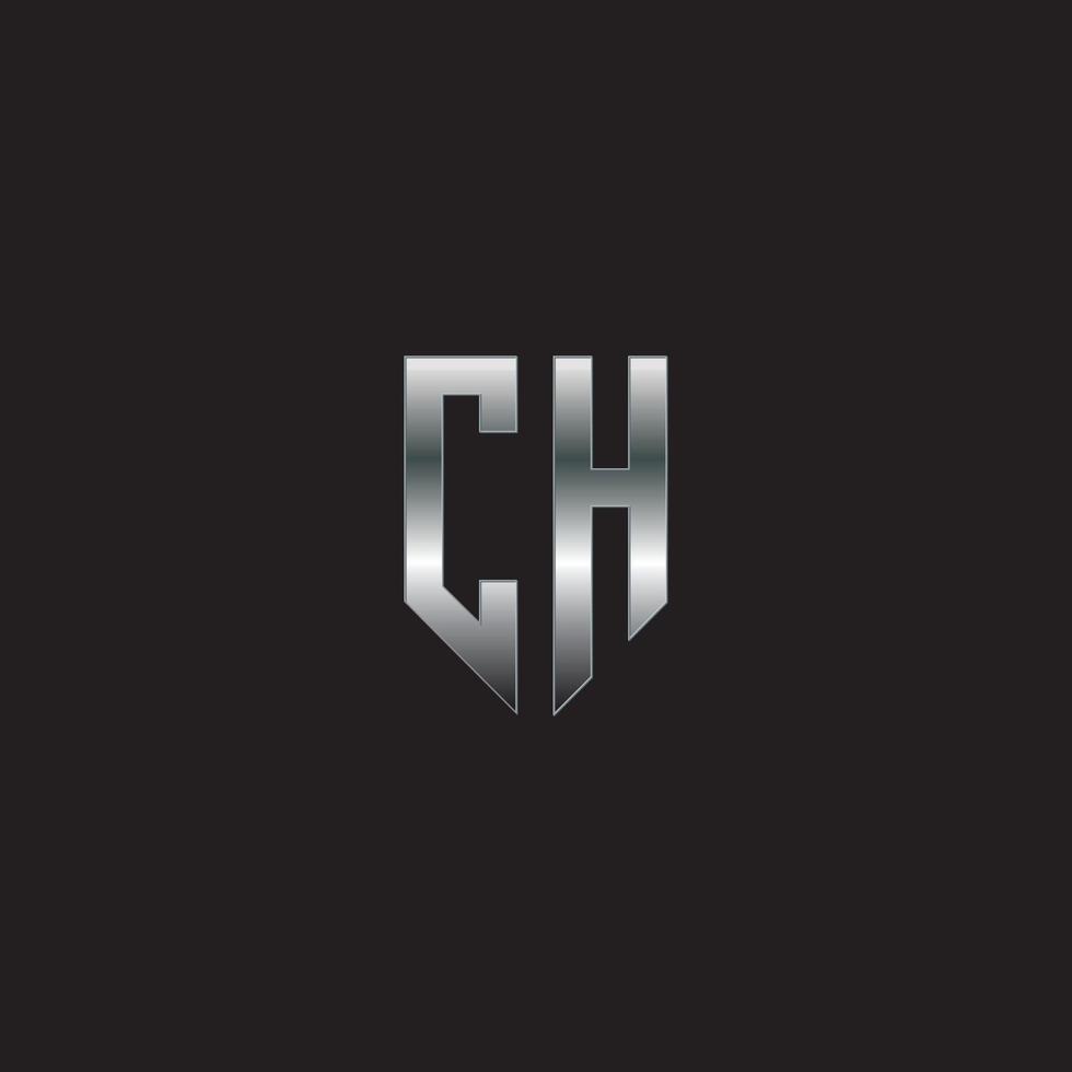 ch-Logo, Metall-Logo, Silber-Logo, Monogramm, vektor