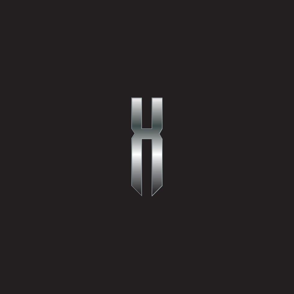 h logotyp, metall logotyp, silver- logotyp, monogram, vektor