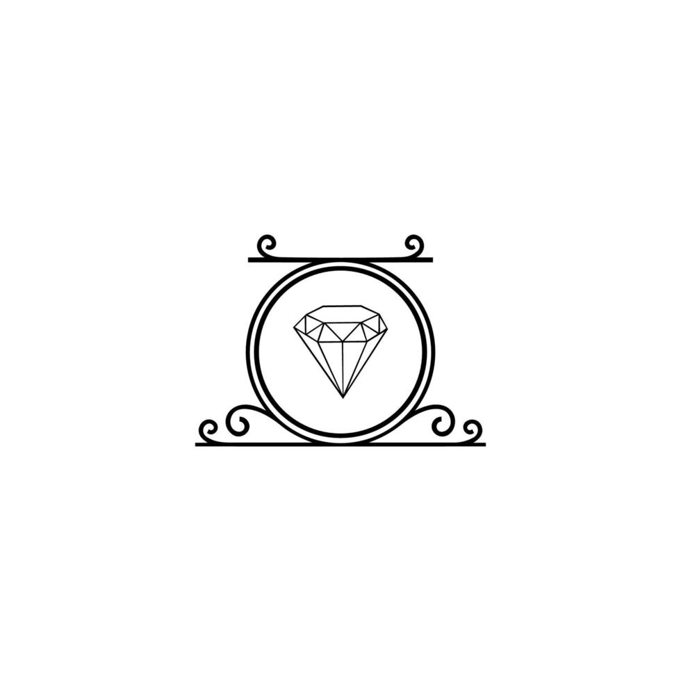 Diamant-Logo-Vektorvorlage. symbol für kosmetik und verpackung, schmuck, handgefertigte oder schönheitsprodukte vektor