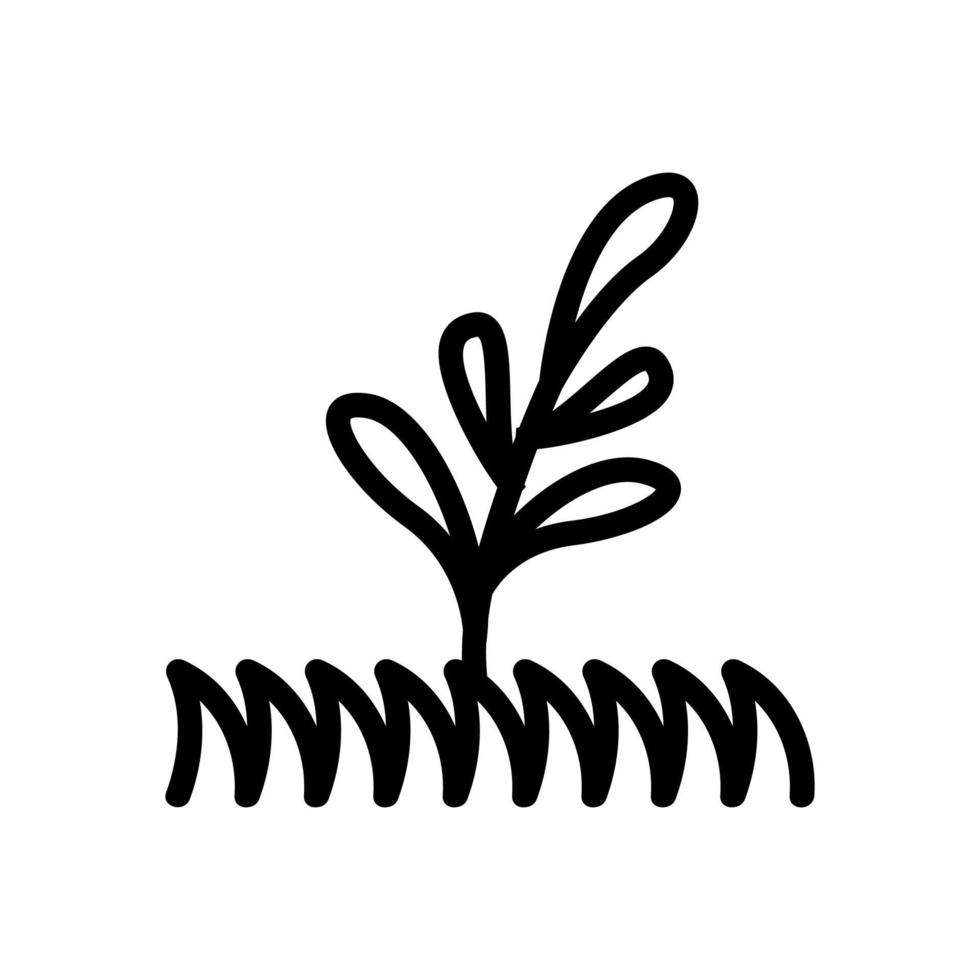 Ökologisches botanisches Gras Symbol Vektor Umriss Illustration