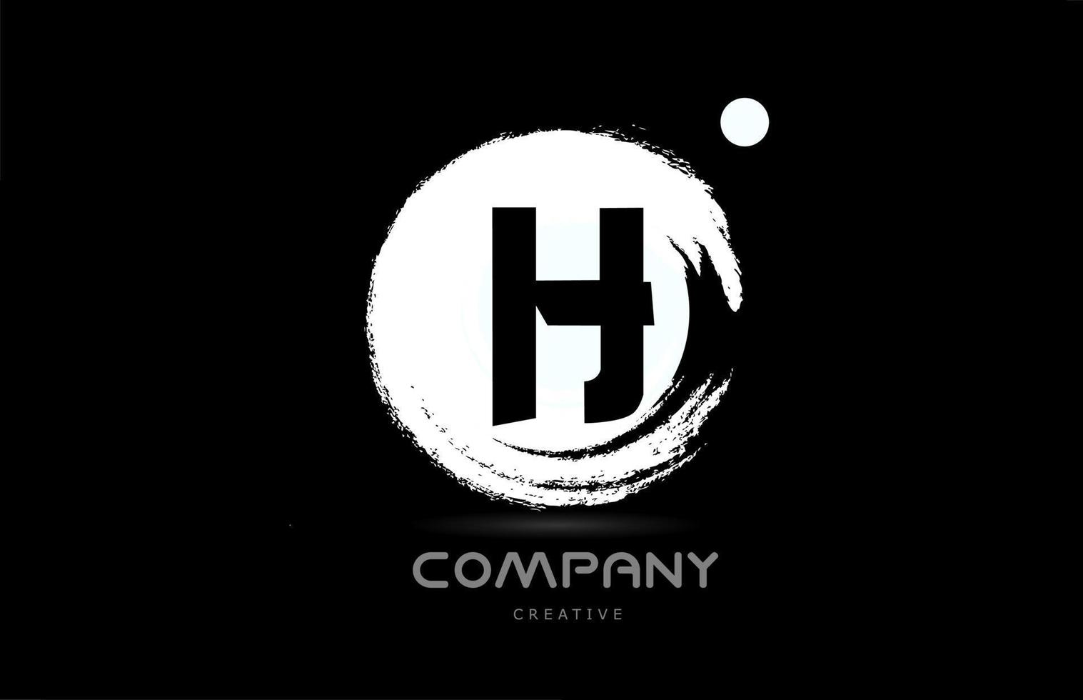 h Grunge-Alphabet-Buchstaben-Logo-Icon-Design mit japanischer Schrift in Schwarz und Weiß. kreative Vorlage für Unternehmen und Unternehmen vektor