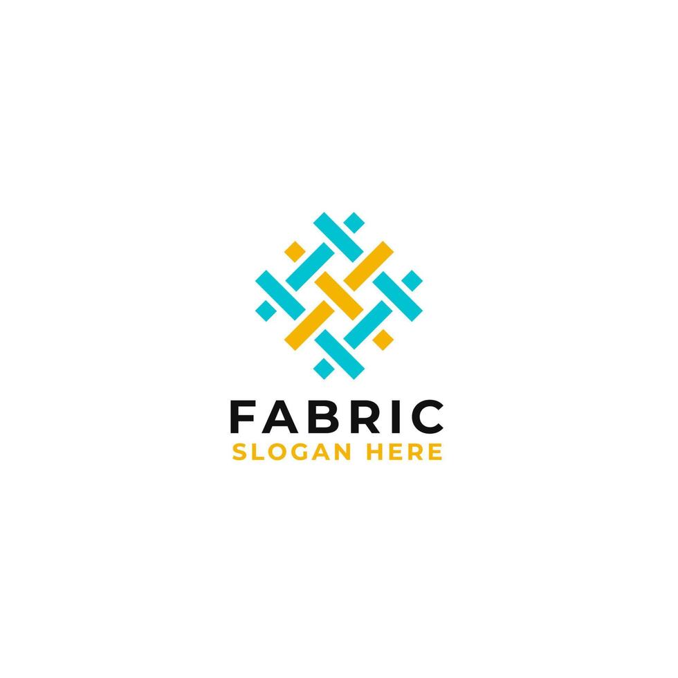 flaches textilgewebe-logodesign für firmenillustrationsvektor vektor