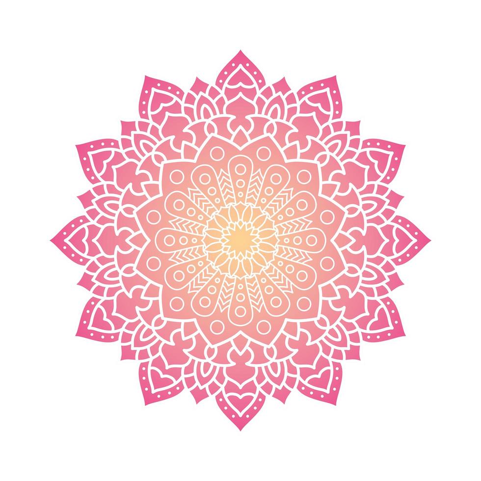 dekoratives blumiges rosa Mandala vektor