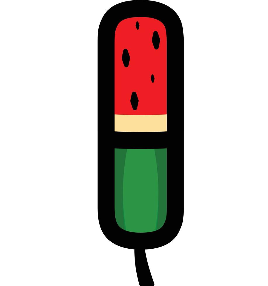 Vektoralphabetbuchstaben i mit Wassermelonenfruchtkonzept vektor