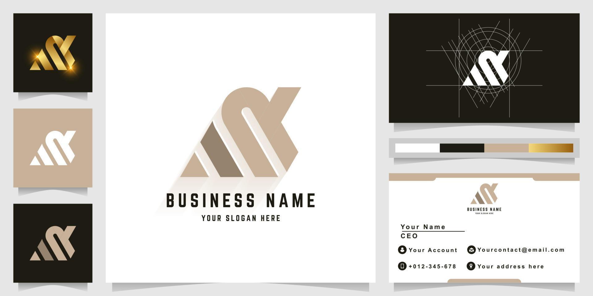 brev ett eller min monogram logotyp med företag kort design vektor