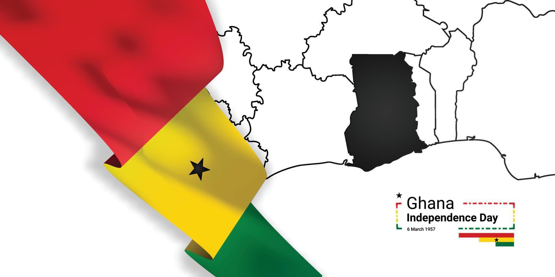 Hintergrund des Unabhängigkeitstages von Ghana, zum Gedenken an den großen Tag von Ghana vektor