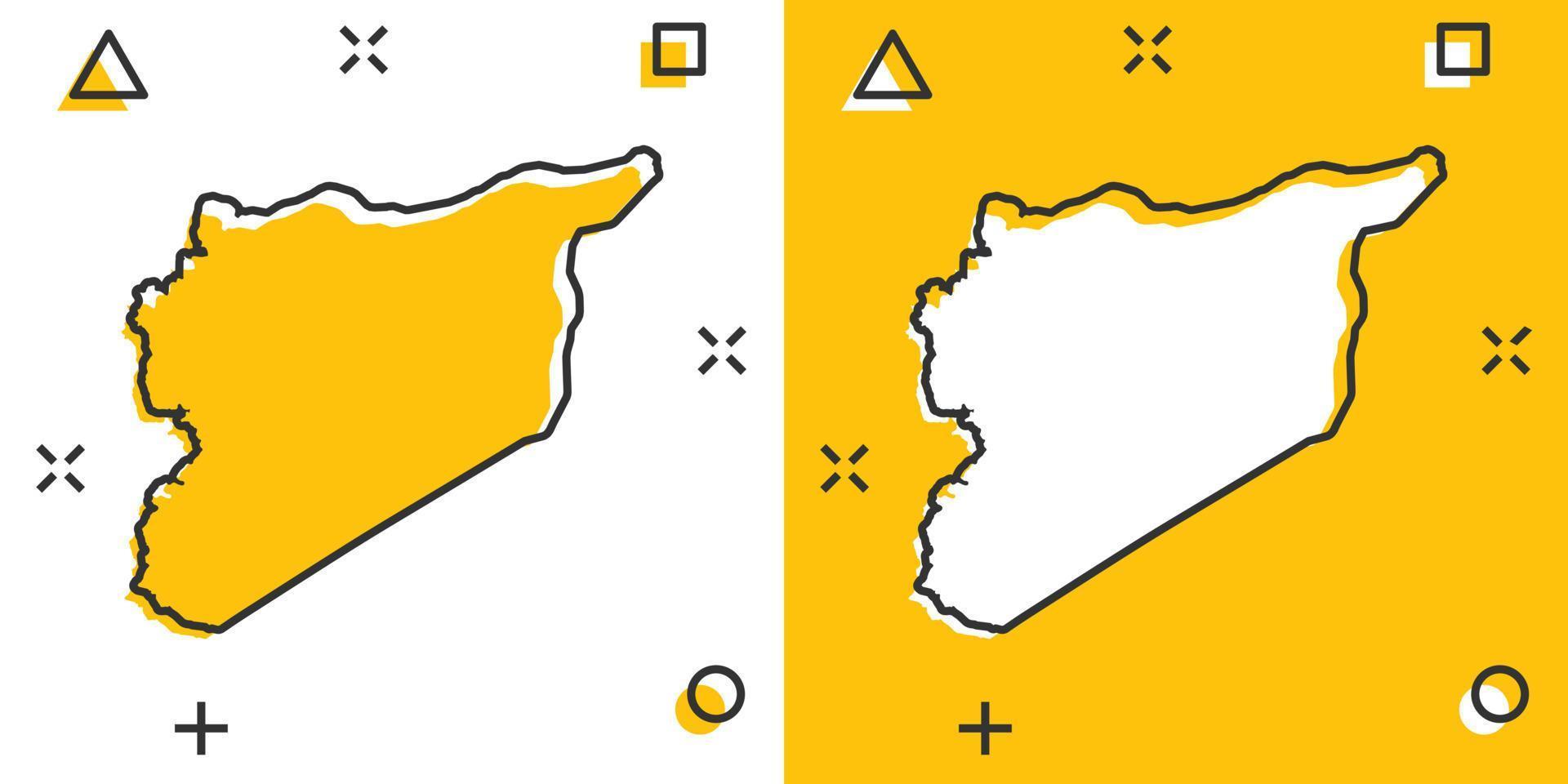 vektor tecknad serie syrien Karta ikon i komisk stil. syrien tecken illustration piktogram. kartografi Karta företag stänk effekt begrepp.