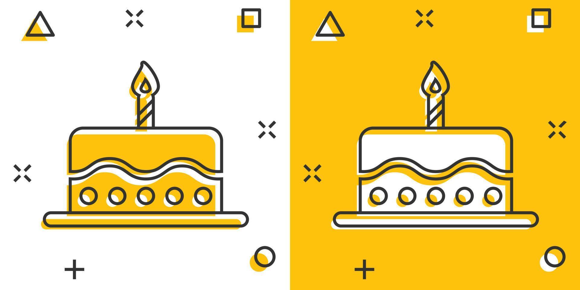 Cartoon-Geburtstagstorte-Symbol im Comic-Stil. frischer kuchen muffin zeichen illustration piktogramm. Cupcake-Geschäftskonzept. vektor