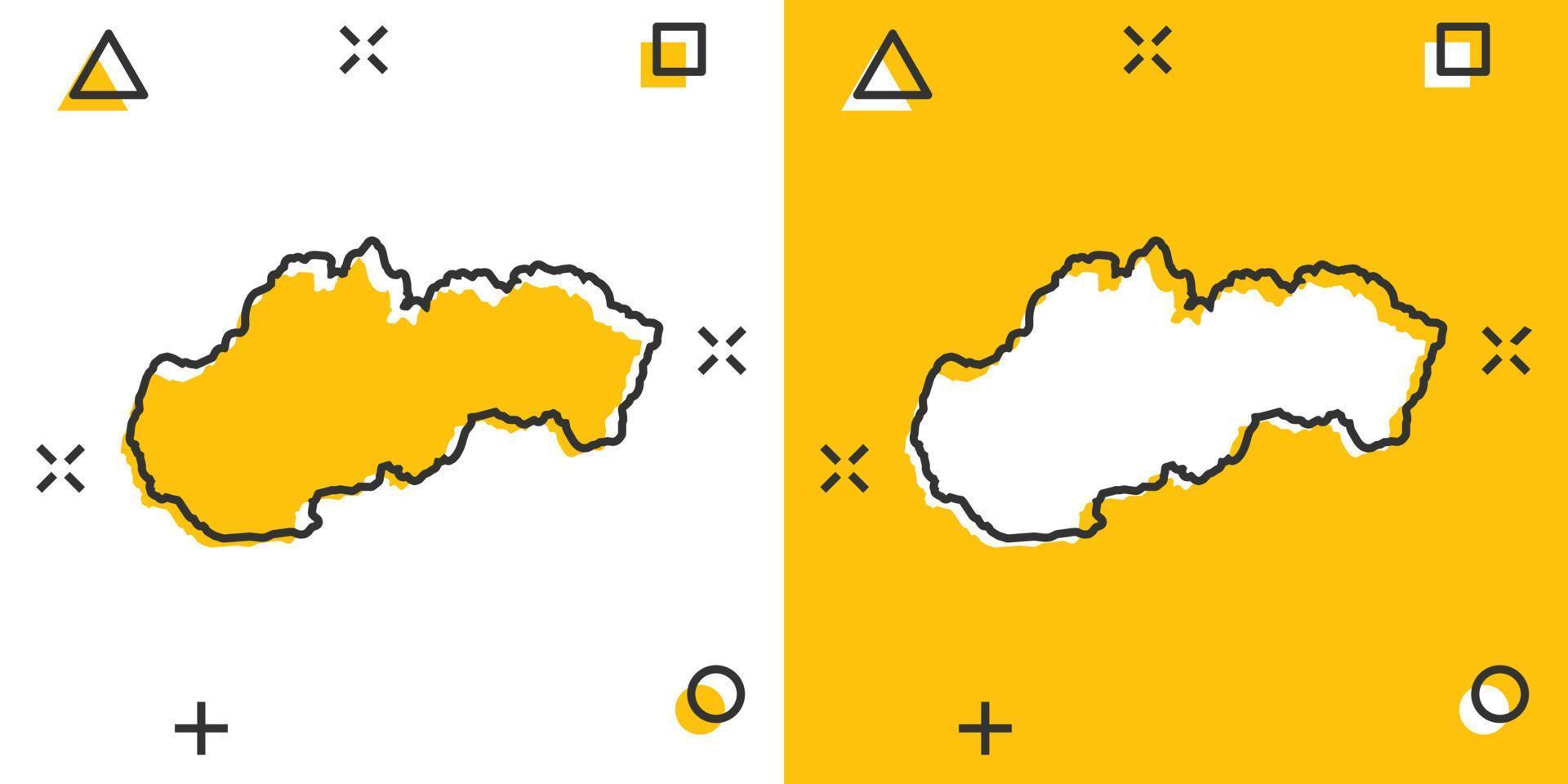 vektor tecknad serie slovakia Karta ikon i komisk stil. slovakia tecken illustration piktogram. kartografi Karta företag stänk effekt begrepp.