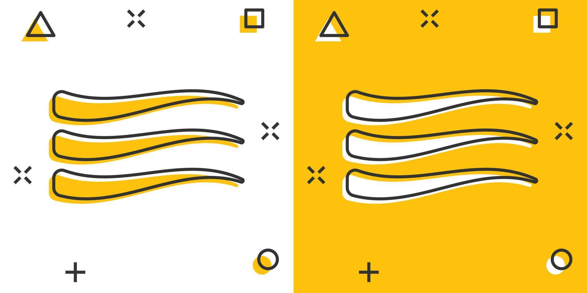 Cartoon-Wellen-Symbol im Comic-Stil. Abbildung Piktogramm für Flusszeichen. winkendes Spritzen-Geschäftskonzept. vektor