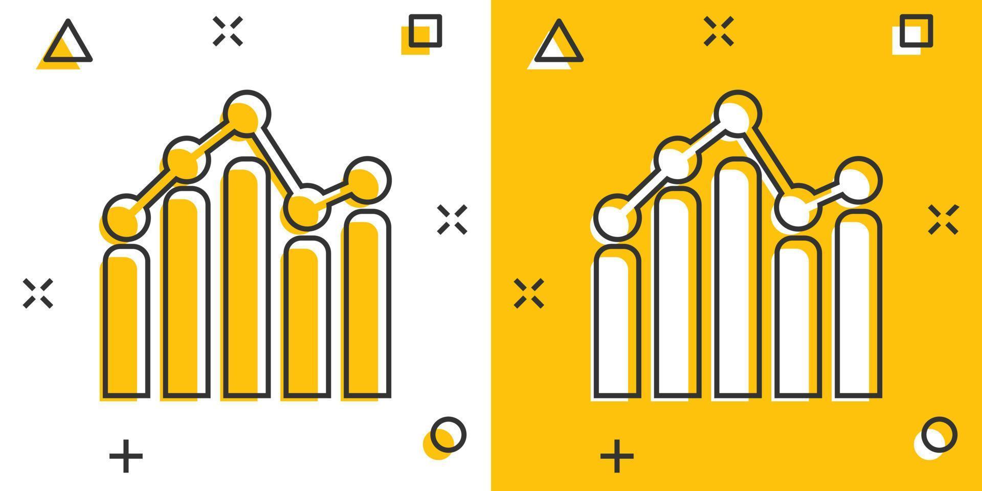 vektor tecknad serie företag Graf ikon i komisk stil. Diagram tecken illustration piktogram. diagram företag stänk effekt begrepp.