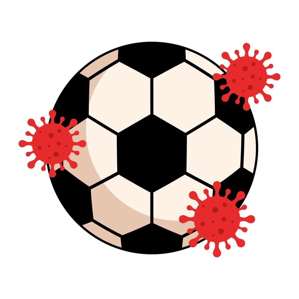 Sportball mit Partikeln covid 19 isolierte Ikone vektor