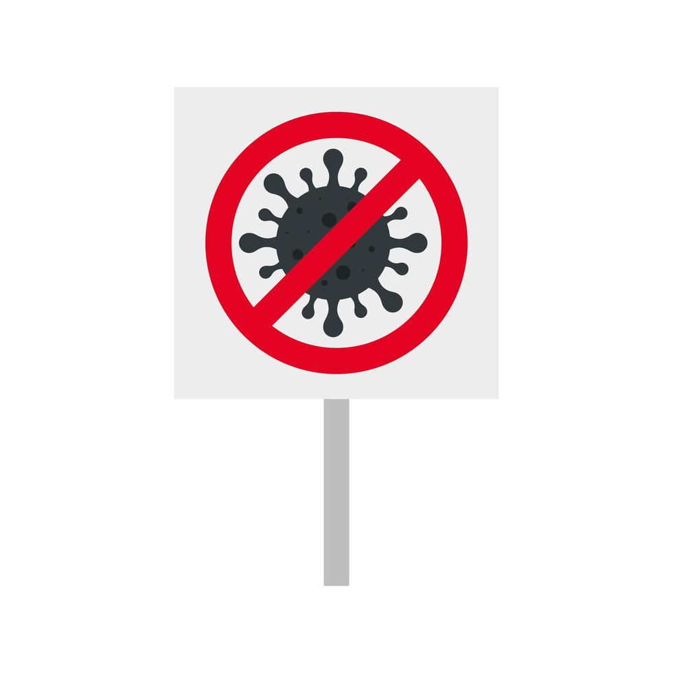 kampanj för stopp 2019 ncov med partikel i förbjuden signal vektor