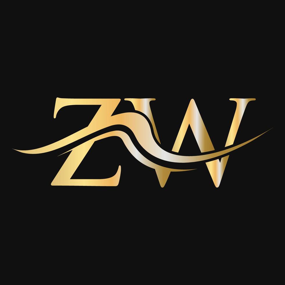 brev zw logotyp design mall monogram företag och företag logotyp vektor