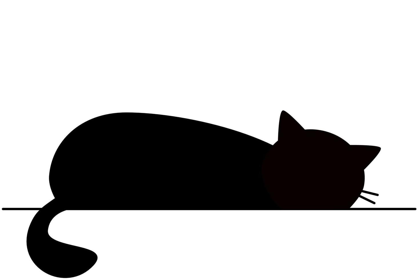 liegende Katze mit erhobener Pfote vektor