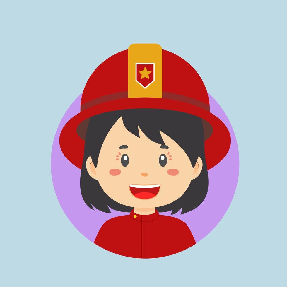 Avatar eines Feuerwehrmann-Charakters vektor