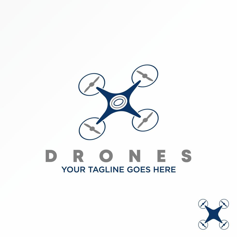 einfache und einzigartige fliegende Drohne Bild Grafik Symbol Logo Design abstraktes Konzept Vektor Stock. kann als Symbol in Bezug auf Flucht oder Pfadfinder verwendet werden