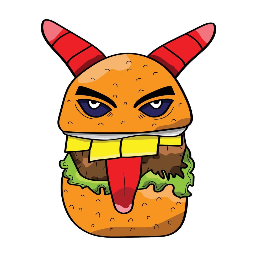 monster burger vektor illustrationer för din arbete logotyp, handelsvaror t-shirt, klistermärken, och märka mönster, affisch, hälsning kort reklam företag företag eller märken