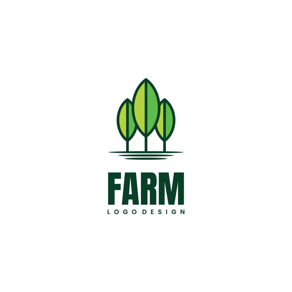 grünes Farm Food-Logo-Design auf isoliertem Hintergrund vektor