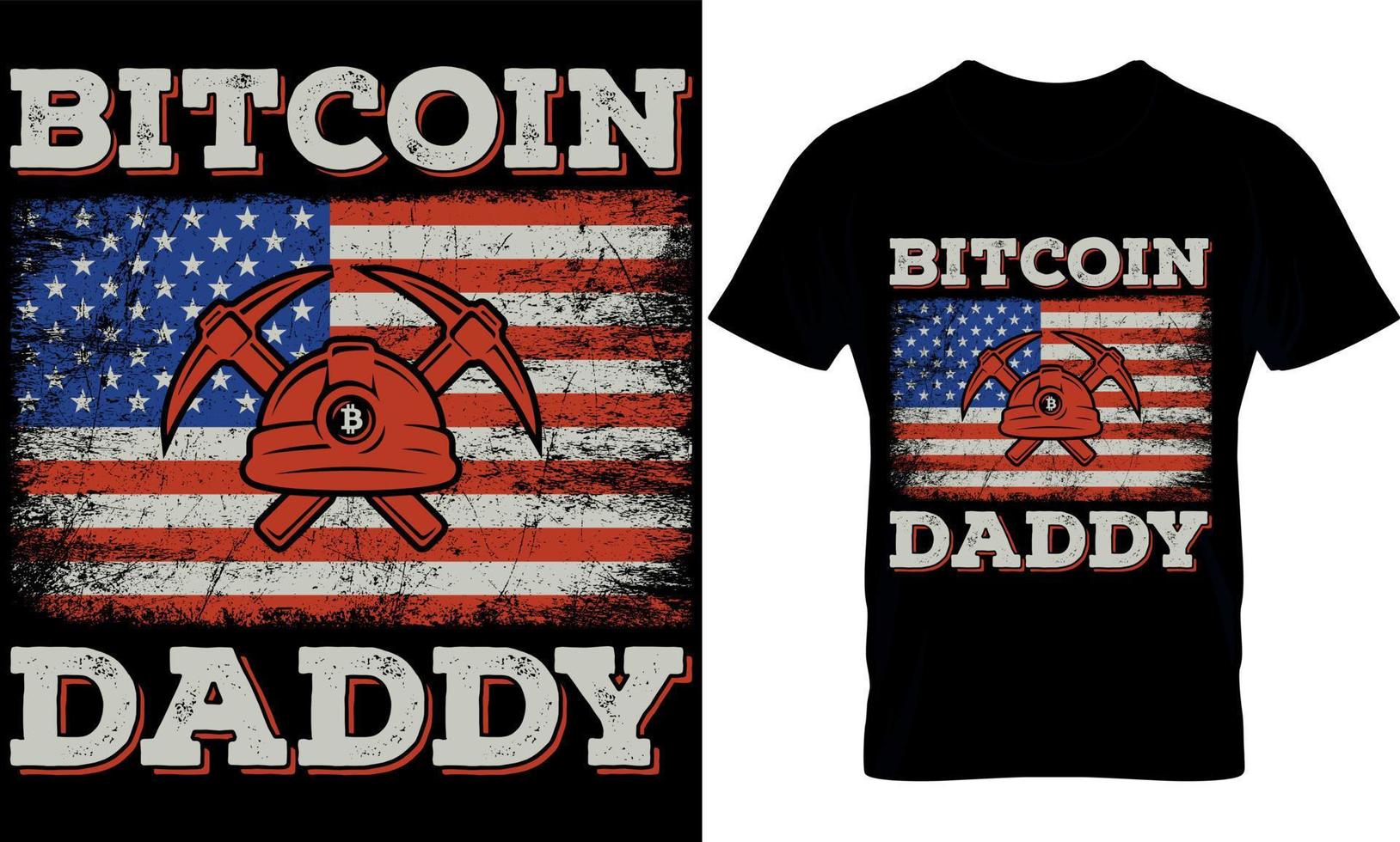 Bitcoin Papa. Bitcoin-T-Shirt-Design-Vorlage. vektor