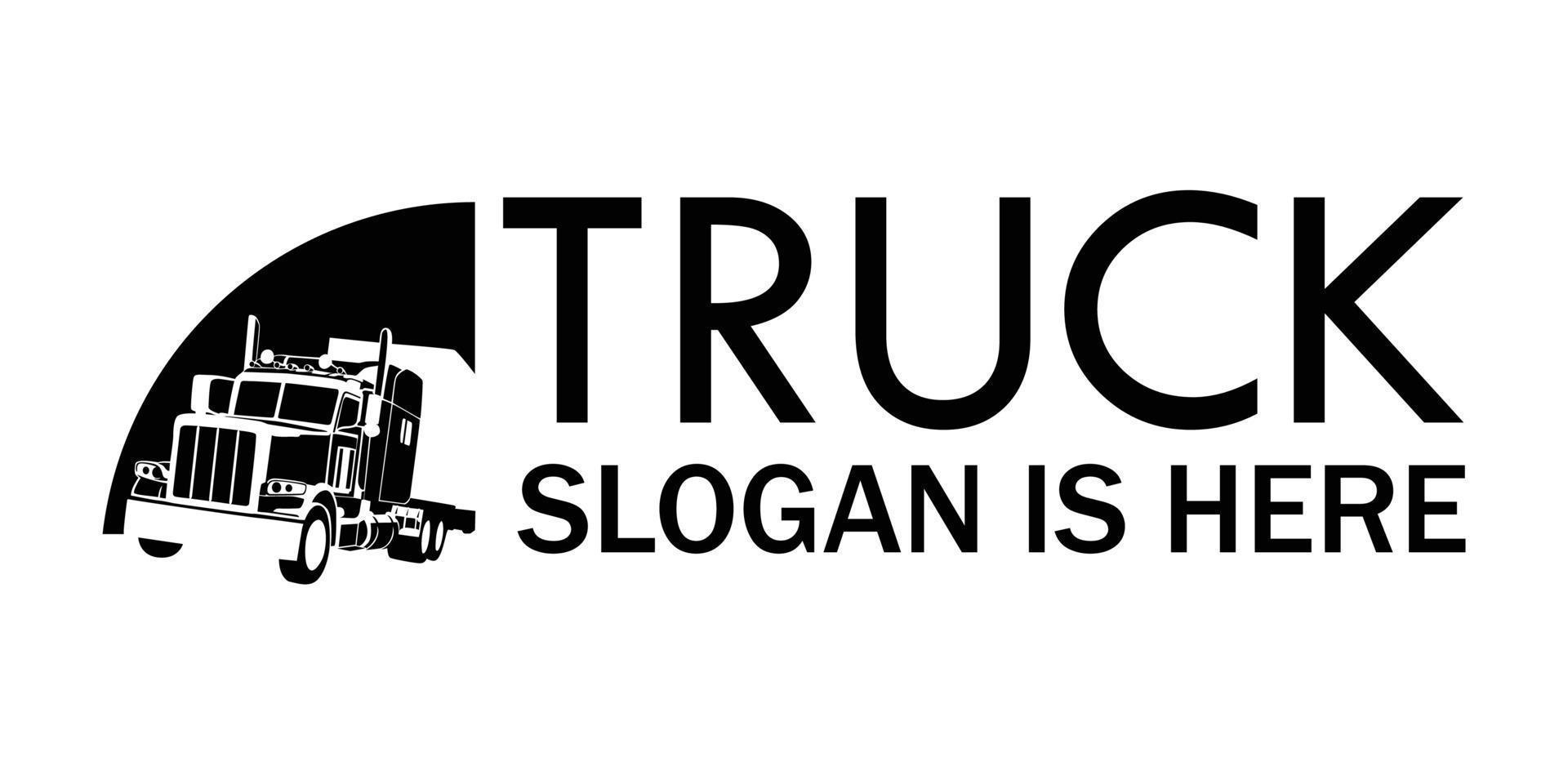 lastbil silhuett logotyp design. tung fordon ikon tecken och symbol. vektor