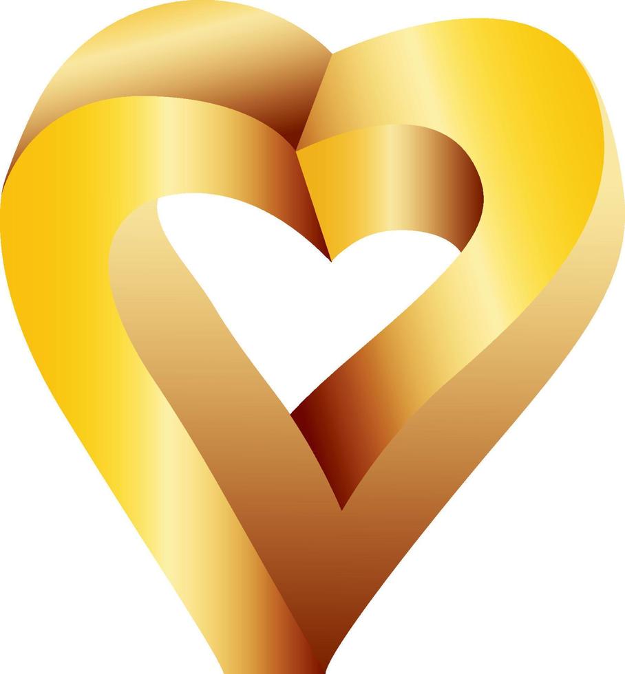 gyllene hjärta vektor