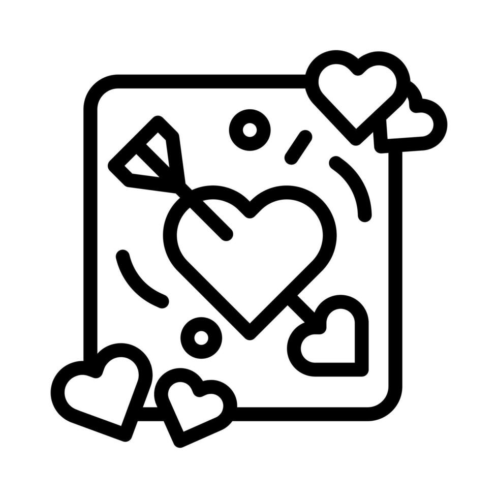 Pfeilsymbol Umriss Stil Valentinstag Illustration Vektorelement und Symbol perfekt. vektor