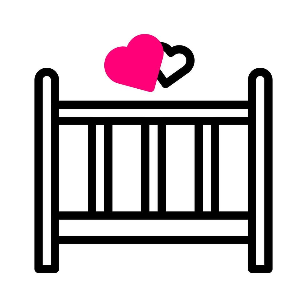 Bett-Symbol Duotone Red Style Valentine Illustration Vektorelement und Symbol perfekt. vektor