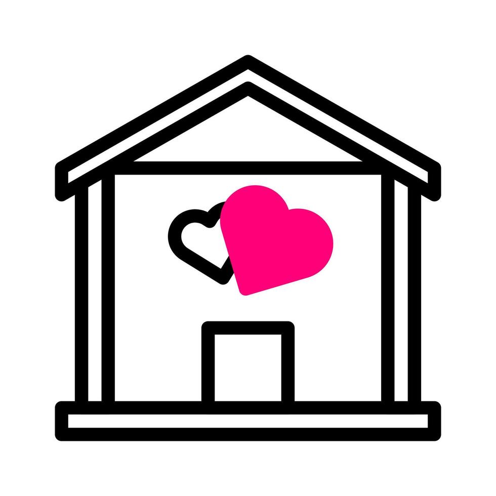 Haus Symbol Duoton rot Stil Valentinstag Illustration Vektorelement und Symbol perfekt. vektor