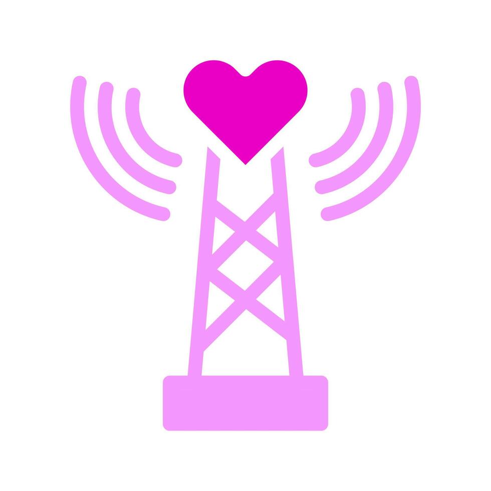 signal ikon fast rosa stil valentine illustration vektor element och symbol perfekt.