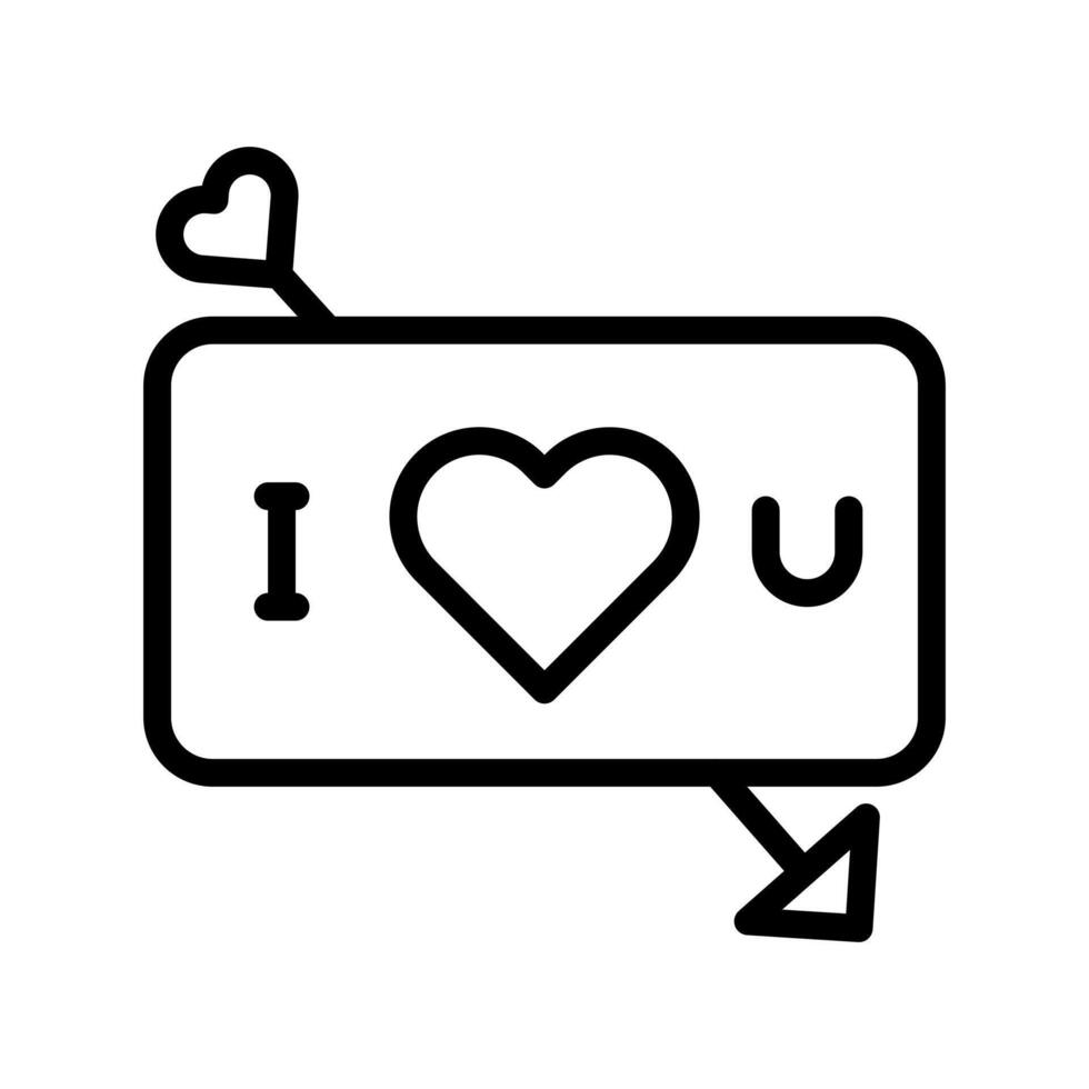 Karte Symbol Umriss Stil Valentinstag Illustration Vektorelement und Symbol perfekt. vektor