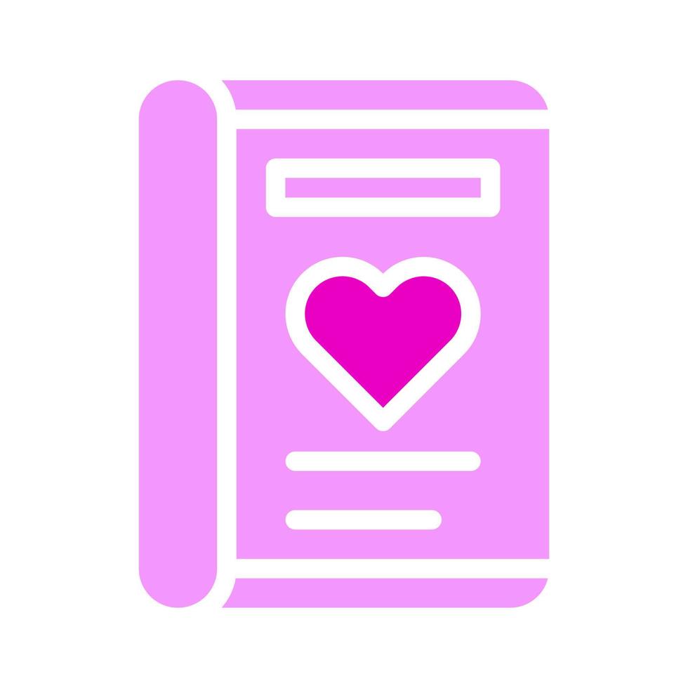 Kartensymbol solide rosa Stil Valentinstag Illustration Vektorelement und Symbol perfekt. vektor