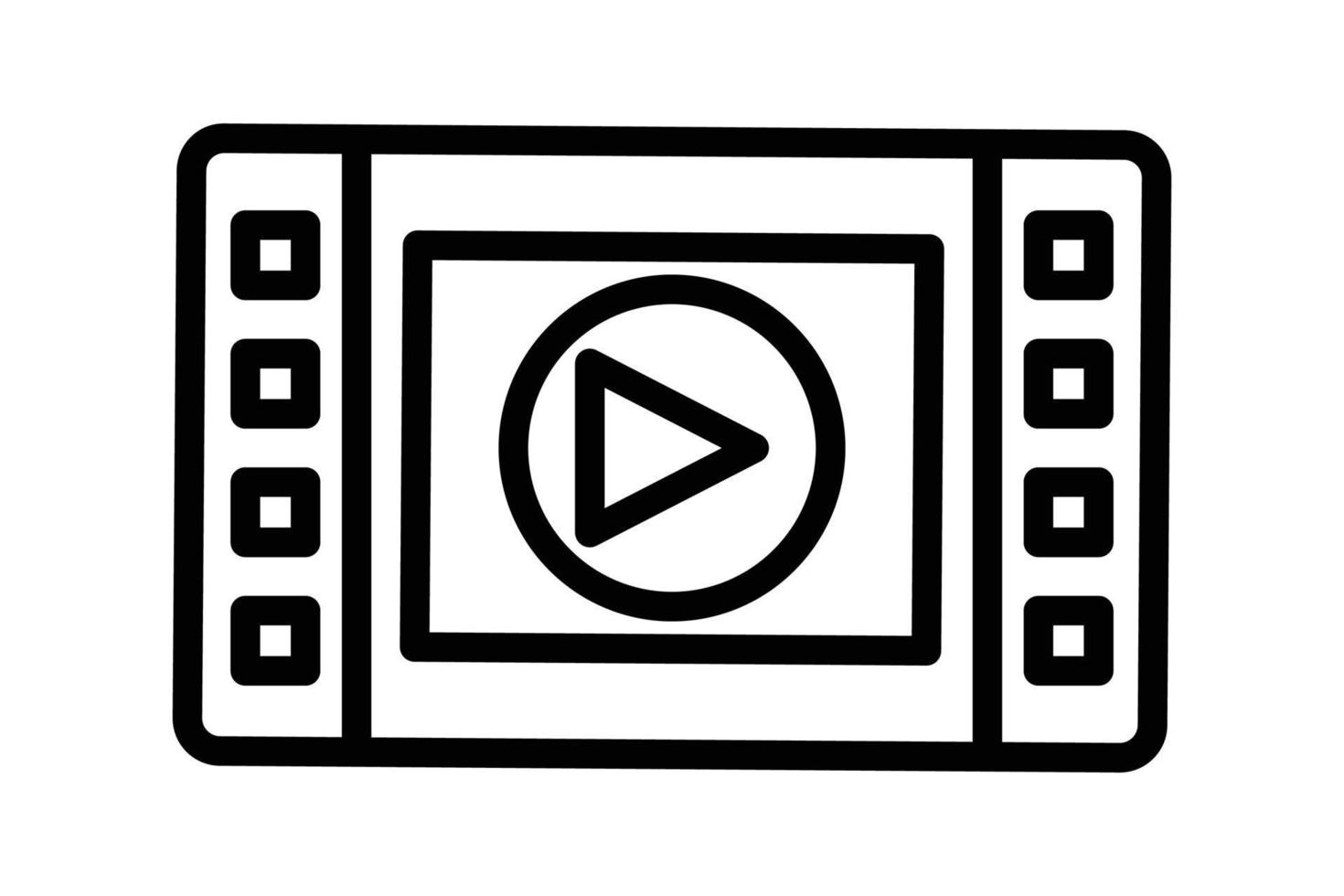 Symboldarstellung für Videoclips. Symbol für Musikplayer. Liniensymbolstil. einfaches Vektordesign editierbar vektor