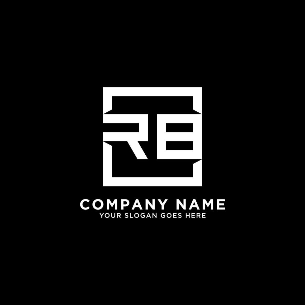 rb erste Logo-Inspirationen, quadratische Logo-Vorlage, sauberer und cleverer Logo-Vektor vektor
