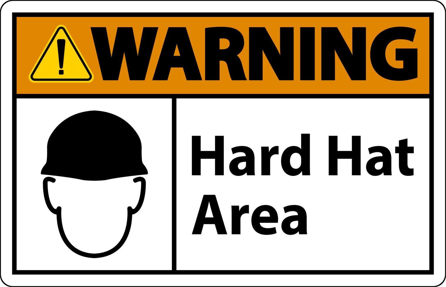 varning hård hatt skydd nödvändig område tecken på vit bakgrund vektor