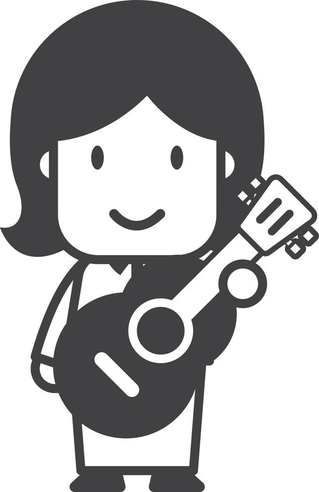 klassische gitarrenspielerillustration im minimalen stil vektor