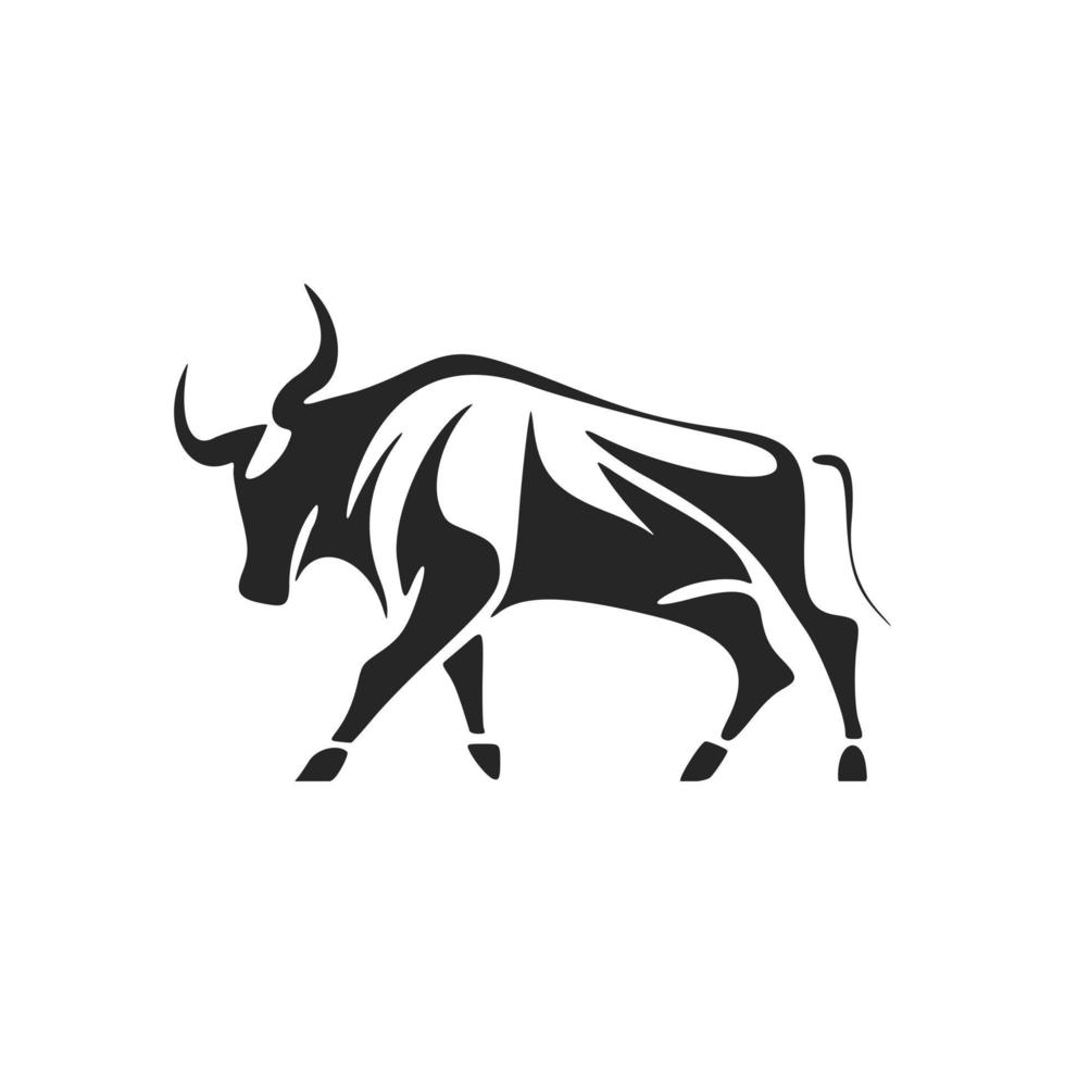 universelles Schwarz-Weiß-Stier-Logo. ideal für eine Vielzahl von Branchen. vektor