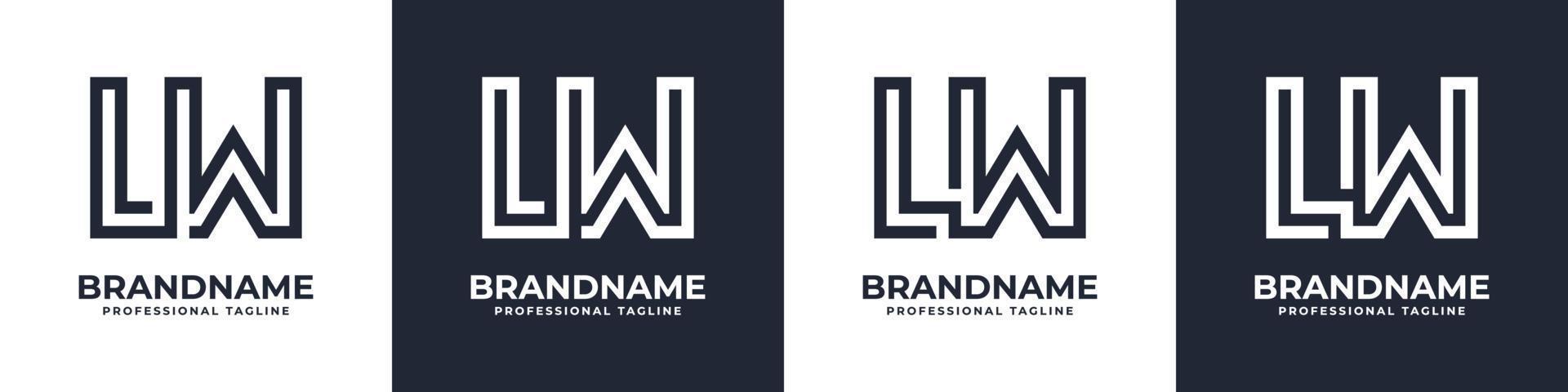 enkel lw monogram logotyp, lämplig för några företag med lw eller wl första. vektor