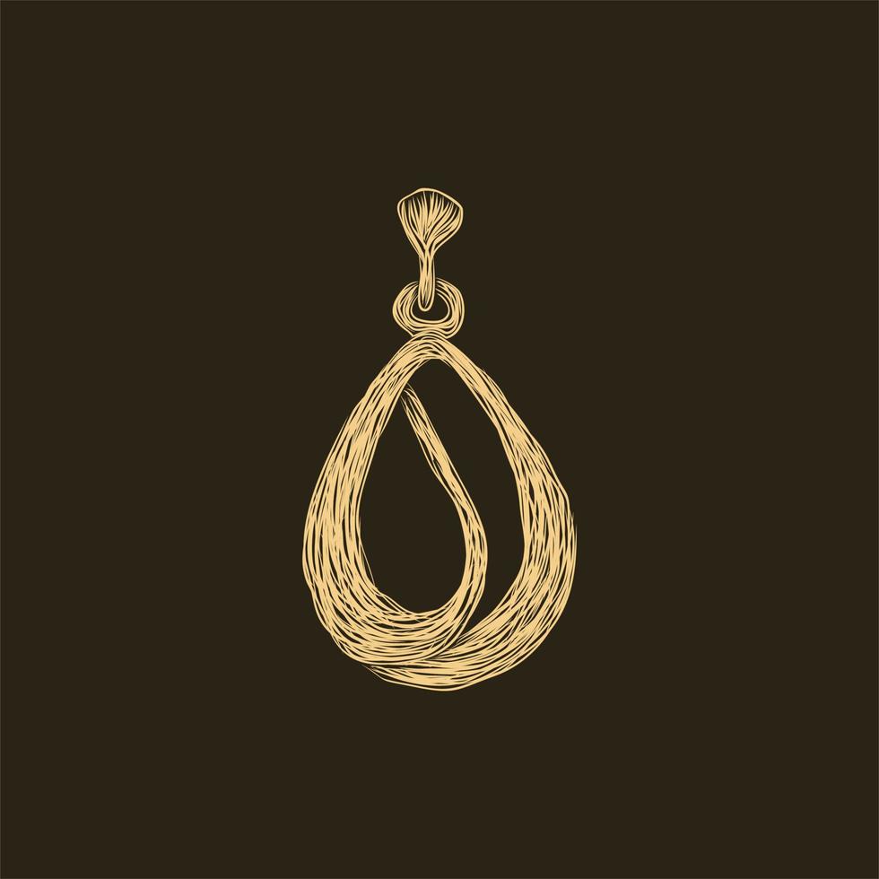 Ohrring Gold Accessoires Artwork Design vektor