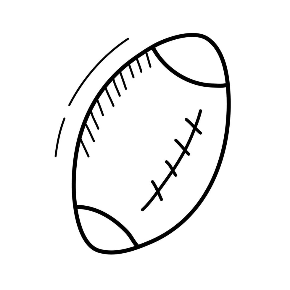 American-Football-Ball. einfaches Rugby-Ball-Doodle-Symbol isoliert auf weiß vektor