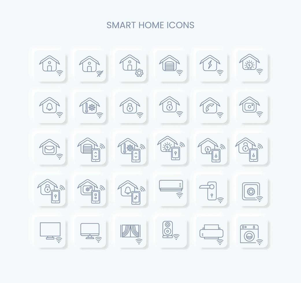 modern smart Hem systemet ikon packa vektor