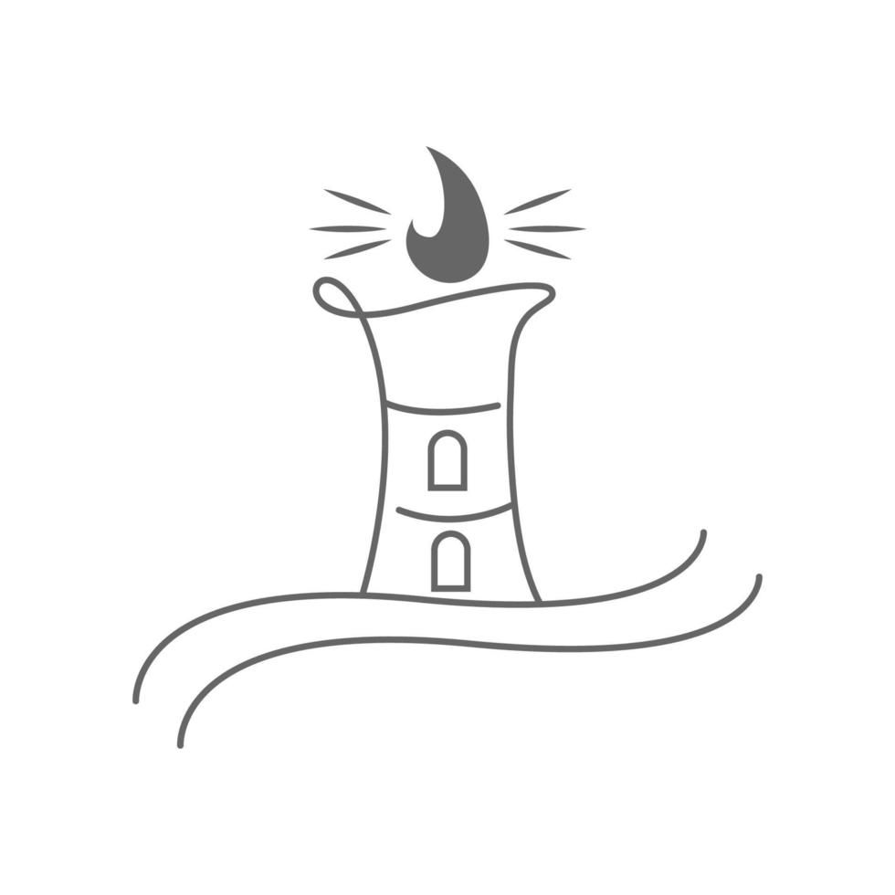 Leuchtturm-Logo-Icon-Design vektor